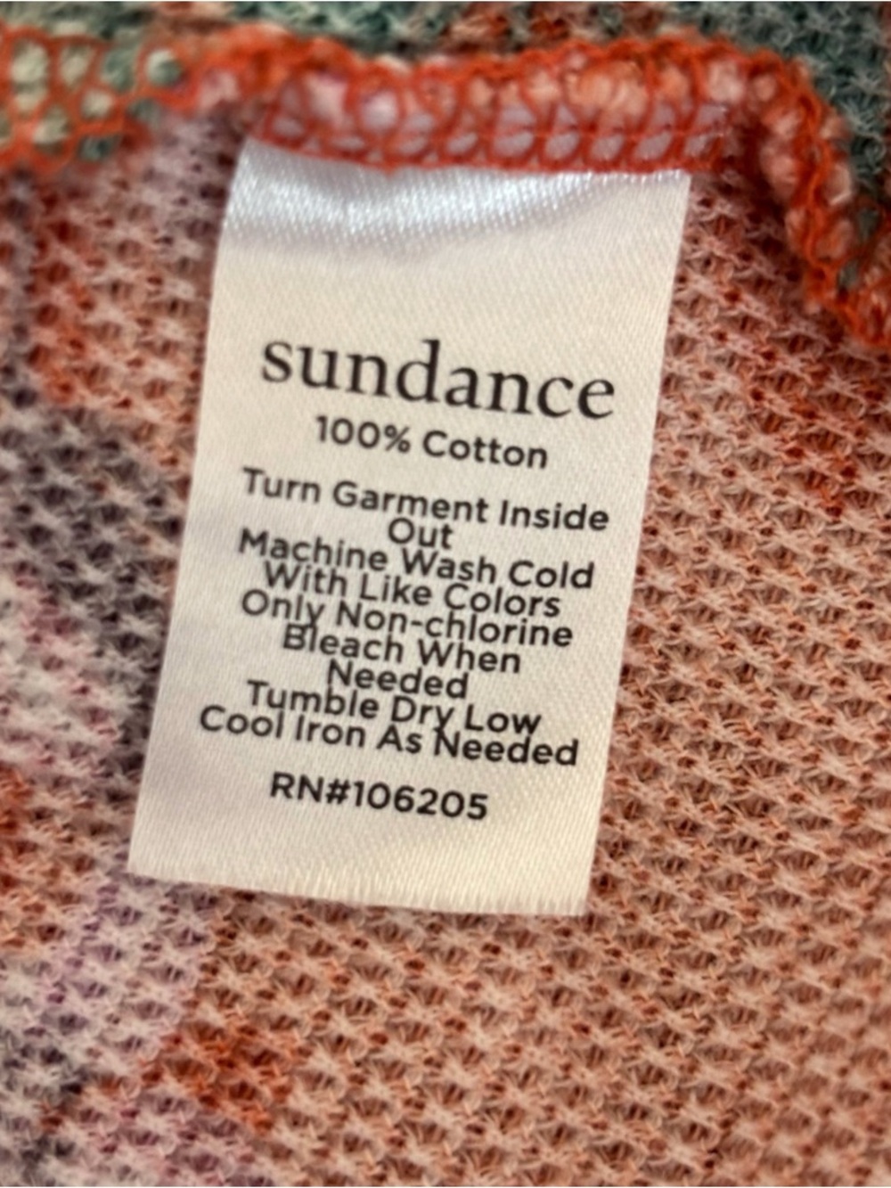 Sundance Fox Floral Henley Thermal Long Sleeve Top XL Autumn Boho - Picture 6 of 6